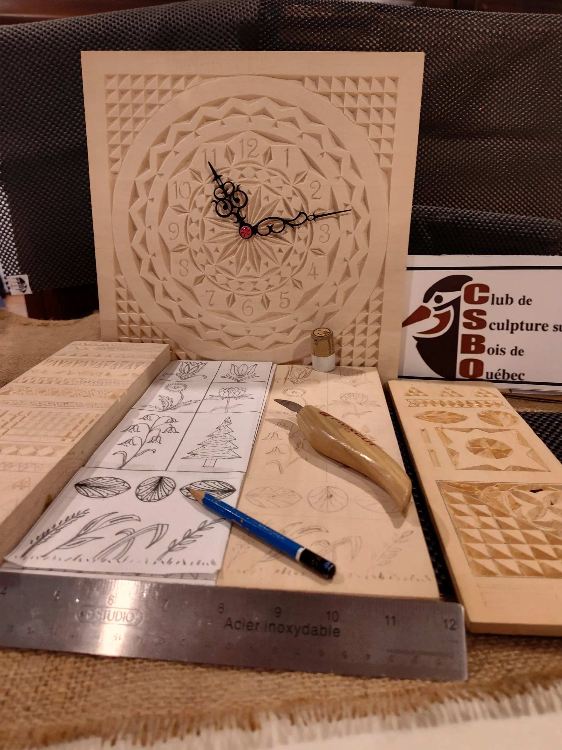 22- Sculpture en coche « chip carving » (débutant), les mercredis 18h, début le 14 jan. 2026